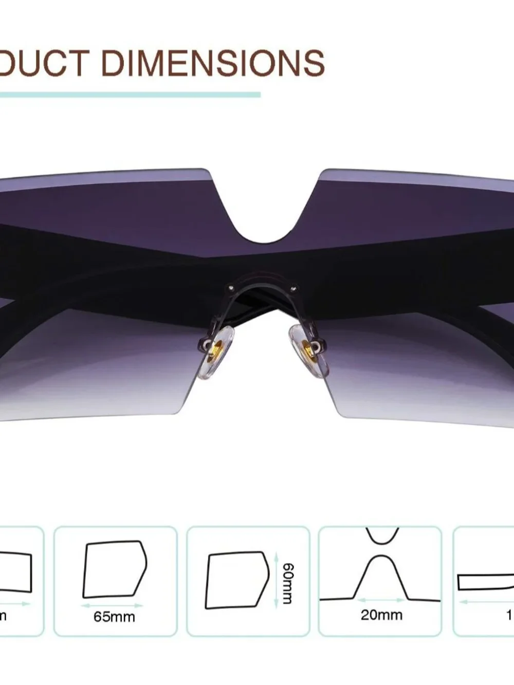 3 Pairs of Chic Oversized Square Rimless Sunglasses for Women - Trendy & UV Safe